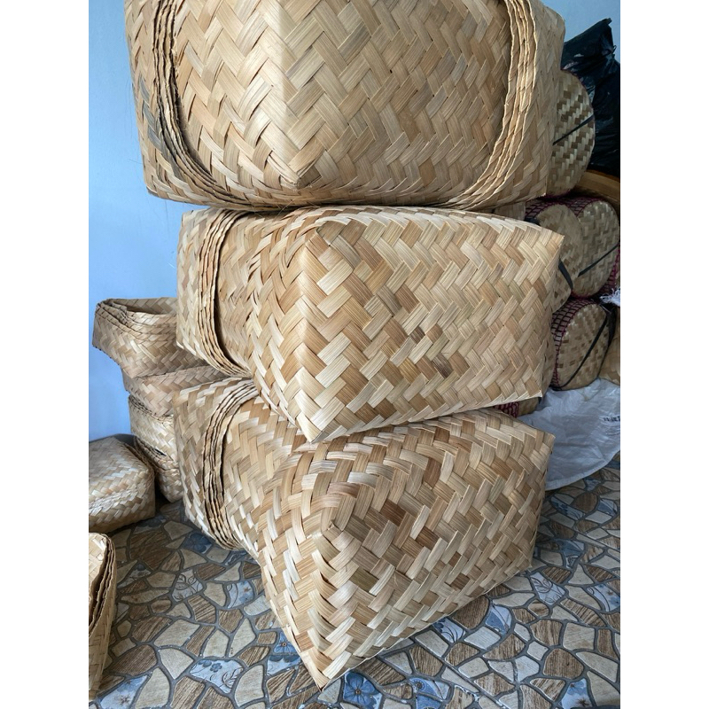 Sepasang Besek jumbo persegi panjang 40x25x15 Bakul Bambu Besek PSHT Besek Merpati Besek Walet