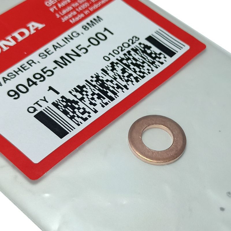 Ring Tembaga Baut Oli Gardan (Washer Sealing 8mm) – PCX 150 K97, PCX Hybrid, SH150i