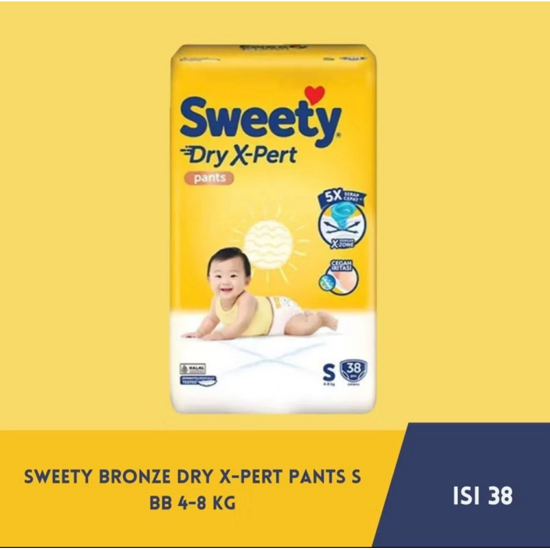popok bayi sweety bronze ukuran S isi 38