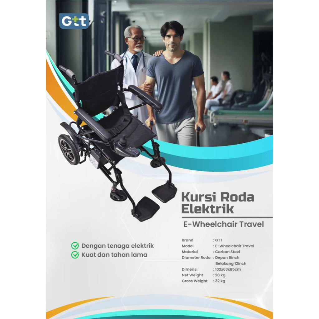 Kursi Roda Elektrik | Kursi Roda Lipat Elektrik Ringan | Kursi Roda Elektrik Traveling - WheelChair 