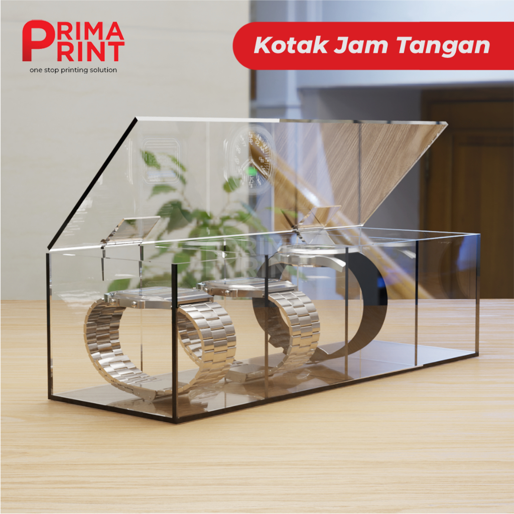 Kotak Jam Tangan Tutup Swing Engsel Akrilik / Acrylic Watch Storage Box