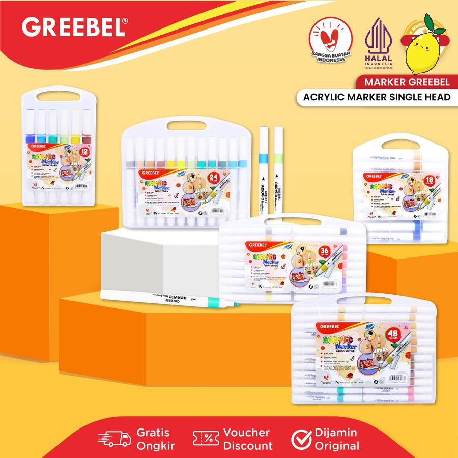 

GREEBEL Acrylic Marker Single Head Spidol Akrilik Set