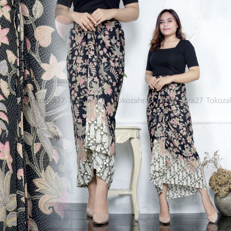 Rok Rempel Batik Pinggang Karet Jumbo MOTIF BOGENVILLE