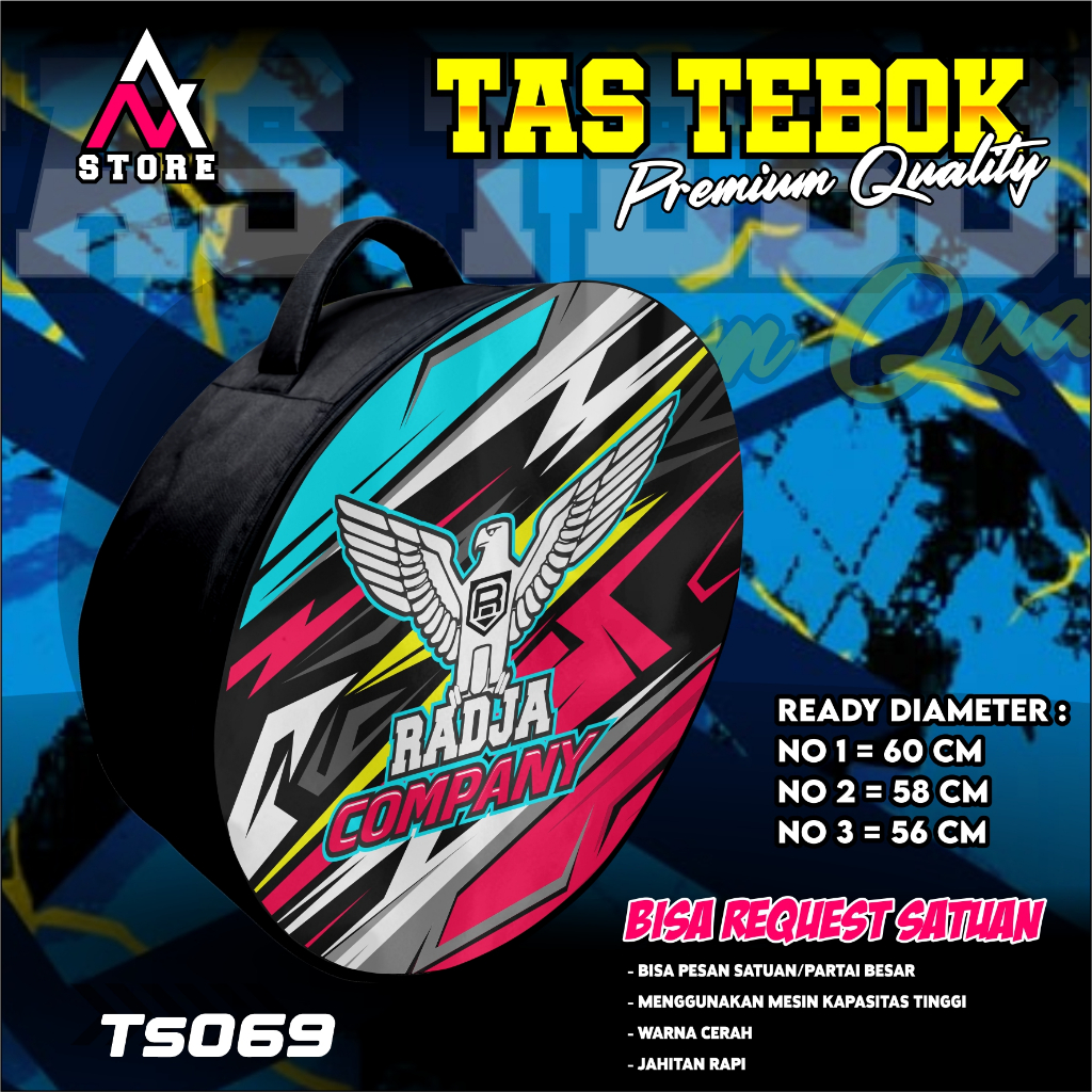 Tas Tebok Sangkar Murai Motif RADJA COMPANY Ransel Gendong Jinjing Bawa Tebok Printing