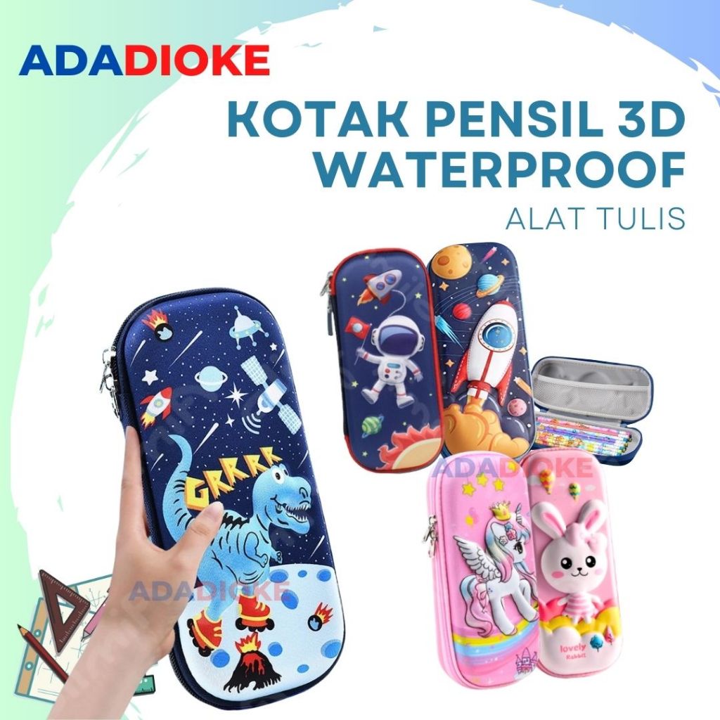 

Kotak Pensil Tempat Pensil Waterproof Tempat Pensil Anti Air 3D Kotak Pensil Anak Anak