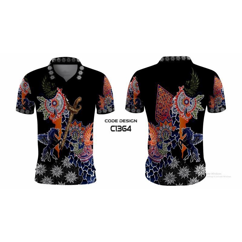 KAOS POLO BATIK FULL PRINTING KUALITAS PREMIUM