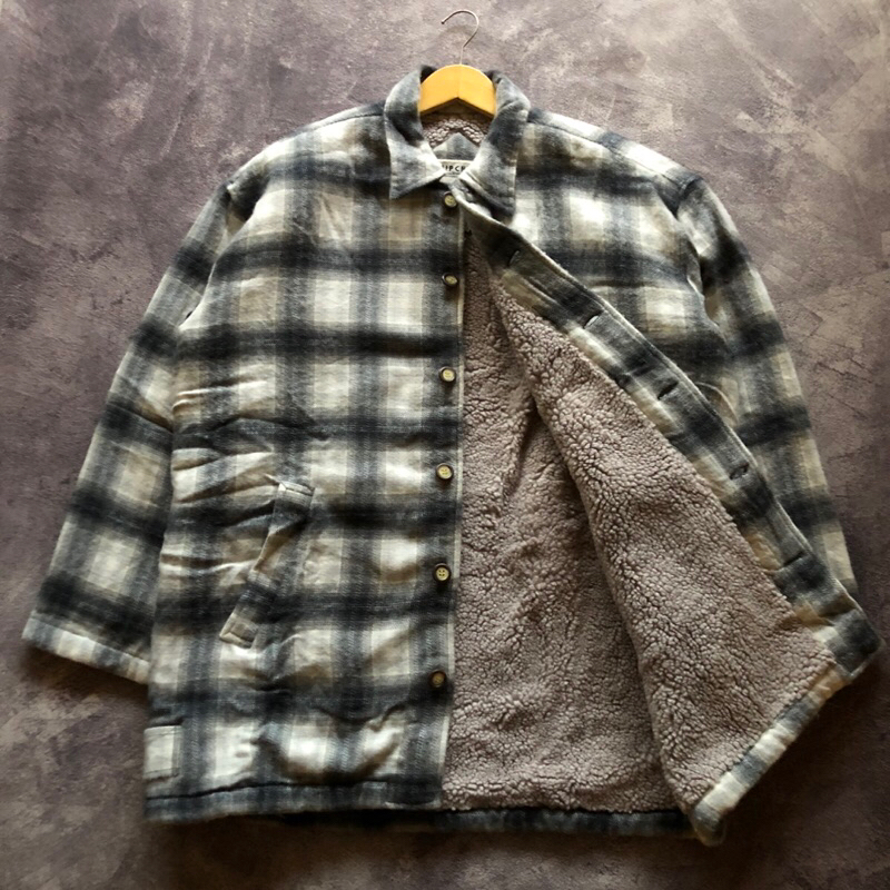 Outer Sherpa Veterano Flannel HIPCHIC Second Big Size JUMBO Fit XXL,Bahan Tebal,flanel musim dingin 