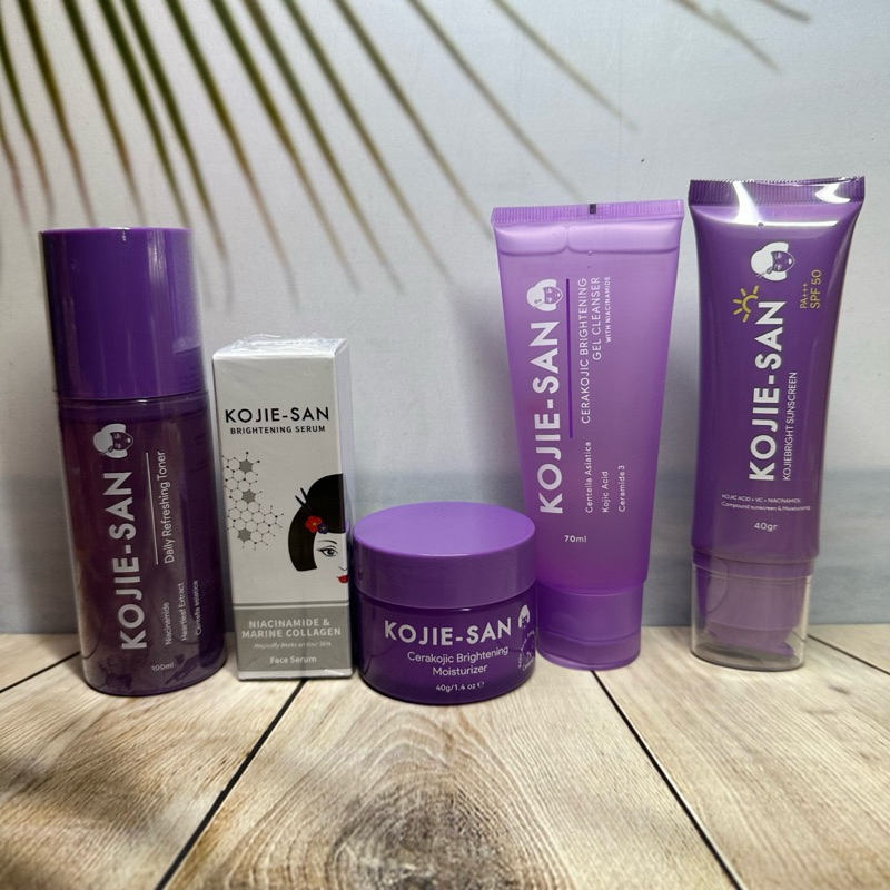 [LOKAL] 5in1 PAKET WHITENING KOJIE - SAN SERIES ORIGINAL BPOM ( Cream+Gel Cleanser+Toner+Sunscreen+S