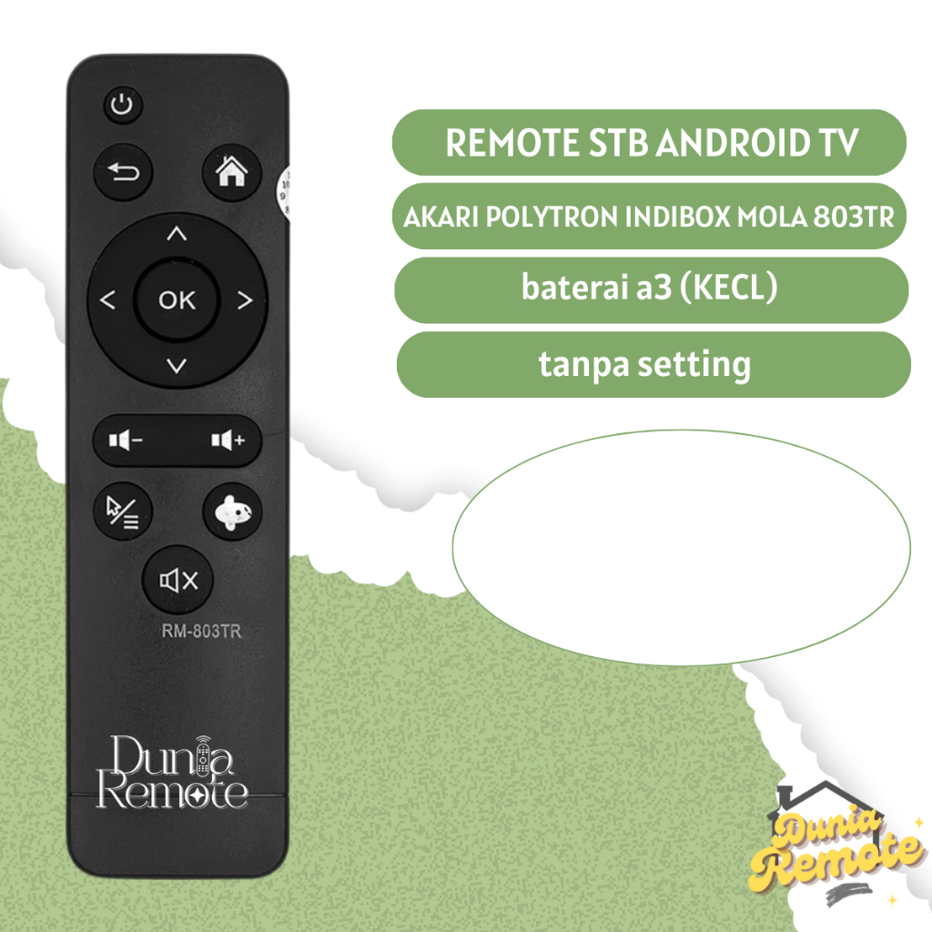 Remot Remote STB Android Box MOLA RM 803tr TV XL Home Akari Polytron