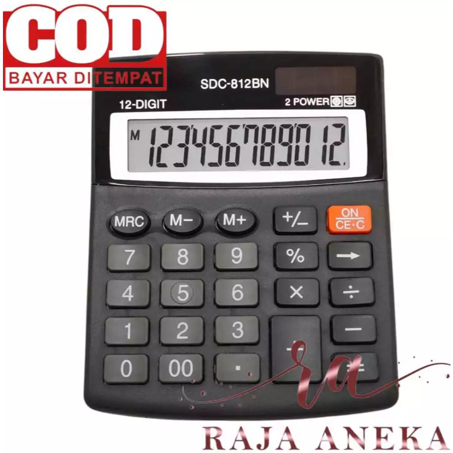 

RB KALKULATOR 12 DIGIT ANGKA MERK TYPE SDC-812 BN SDC-812BN 12 Digit SDC-812BN 12 Digit / 2 Power /
