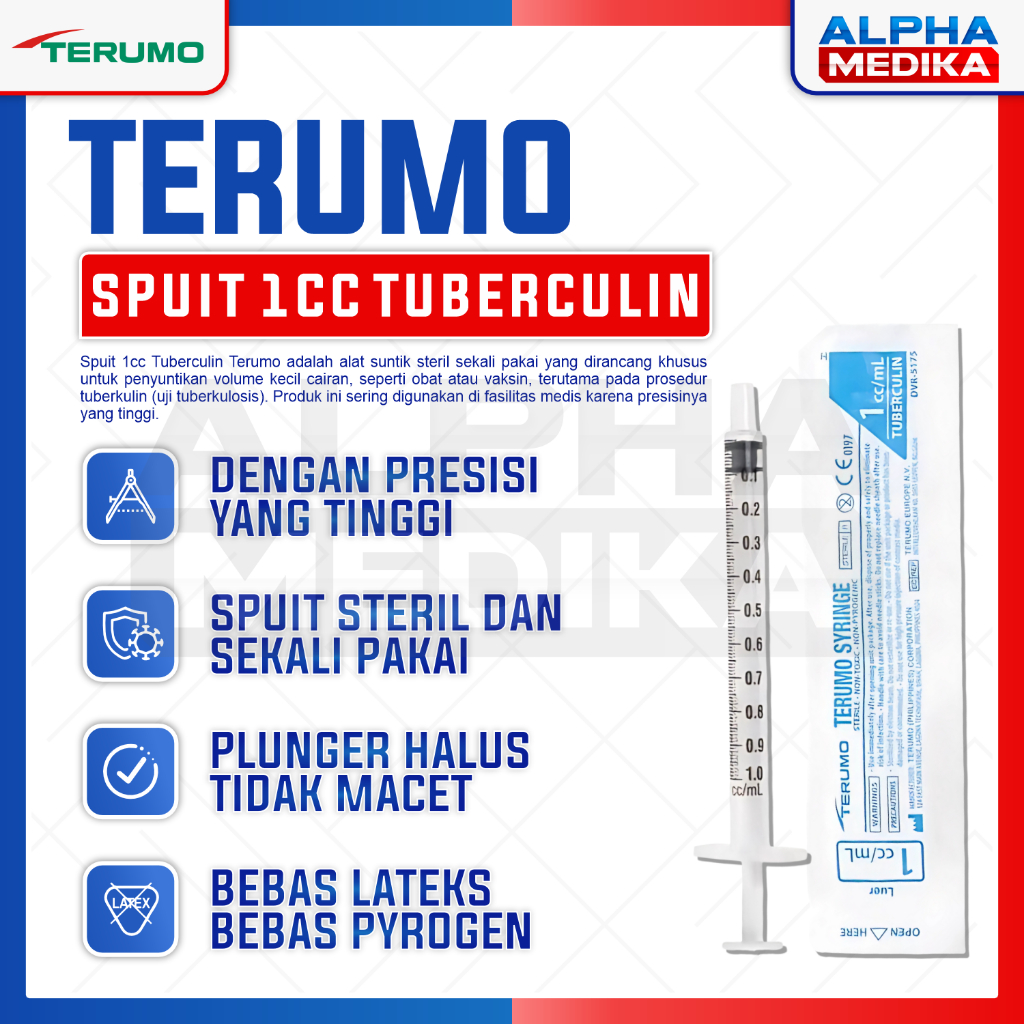 TERUMO - Spuit 1cc Terumo "BOX" / Spuit 1ml Terumo Tubercullin / Syringe Suntikan Terumo