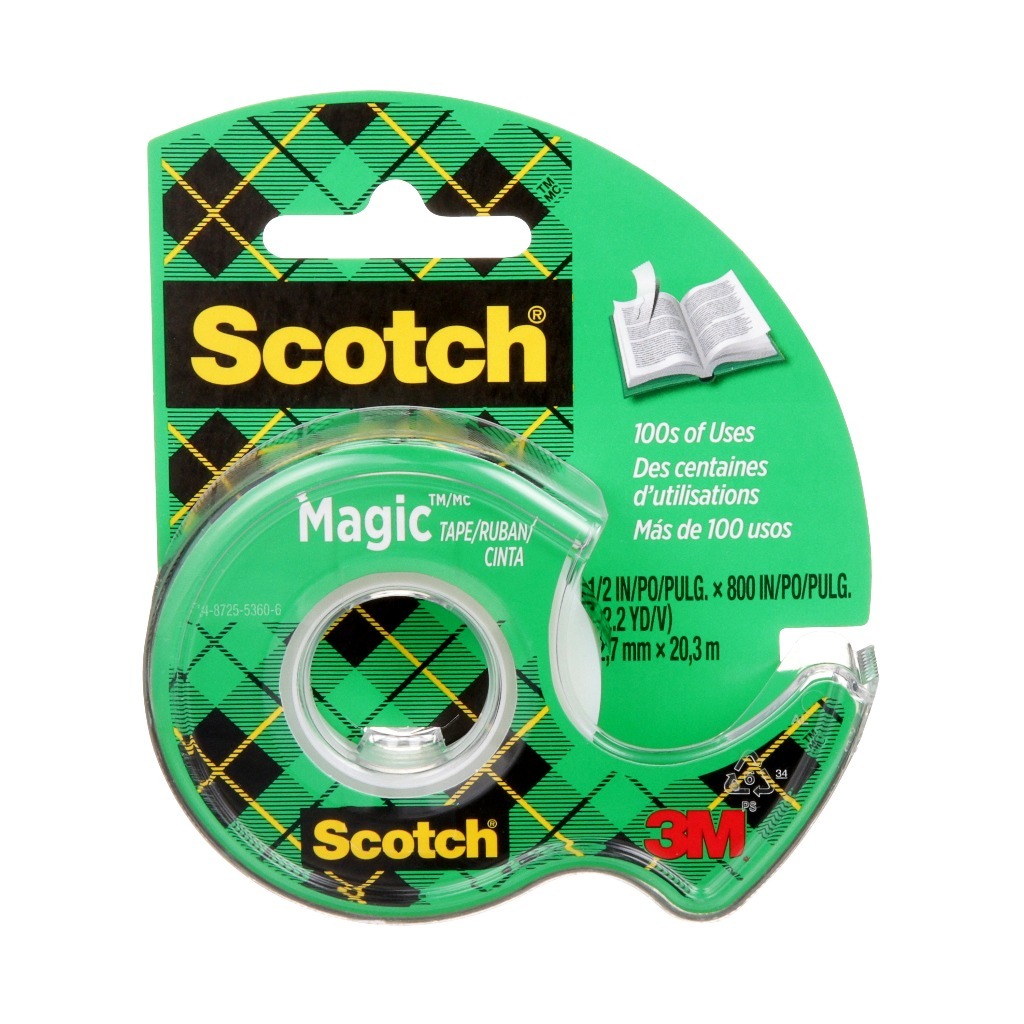 

Gramedia Batam - Scotch® Magic™ Tape with Dispenser (CAT 119) , Hasil akhir matte ½ in x 800 i