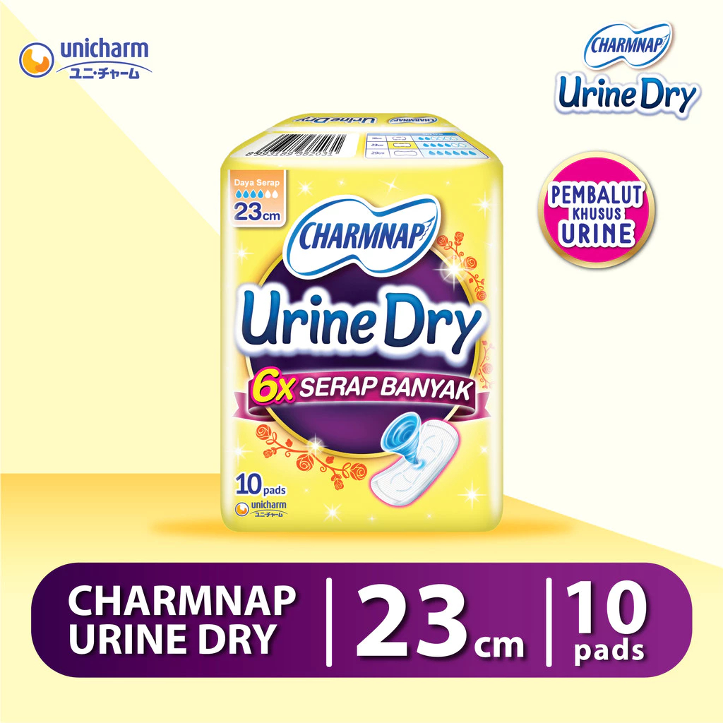 Zainosikon Charmnap Urine Dry Pembalut Urine 23 Cm 10 Pads / Charmnap Urine Dry