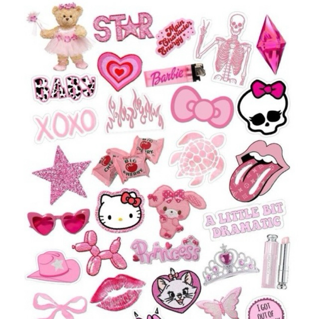 

50 PCS Stiker Y2K pink series free 7 random stiker laptop anti luntur