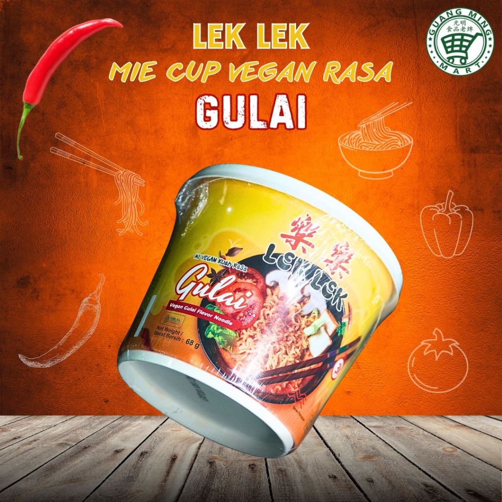 

Mie Cup Lek Lek Vegan Rasa Gulai / Vegan Gulai Flavor Noodle