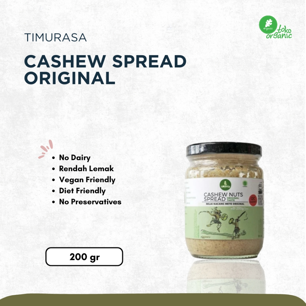

Timurasa Cashew Nuts Spread Original (200gr) Selai Kacang Mete Premium, Cashew Spread Organic, Selai Kacang Mede