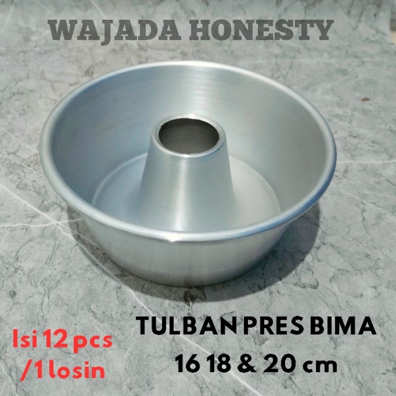 Grosir 1 Lusin Loyang tulban bima press diameter 16 18 20 cm tanpa sambungan