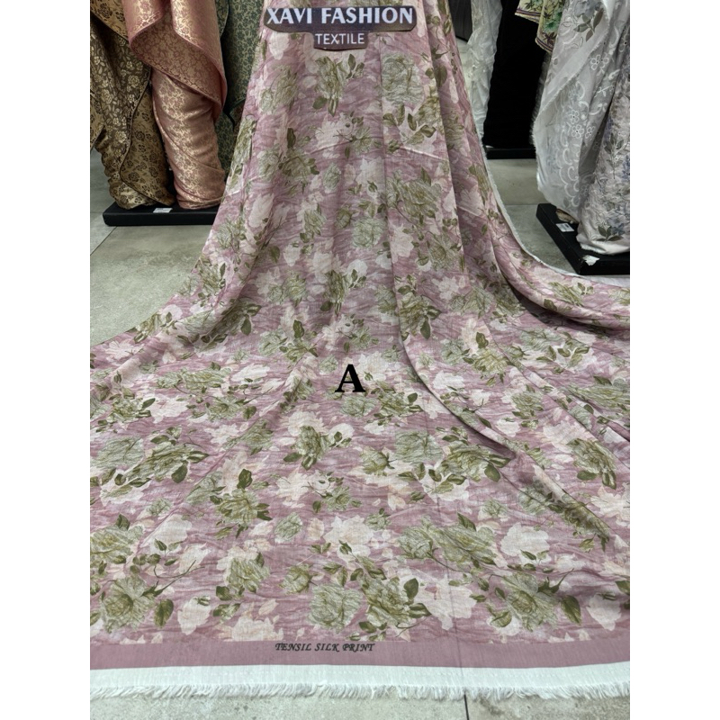 Kain Paris Silk TENSIL Premium Motif// Harga Per Setengah Meter (50 cm)