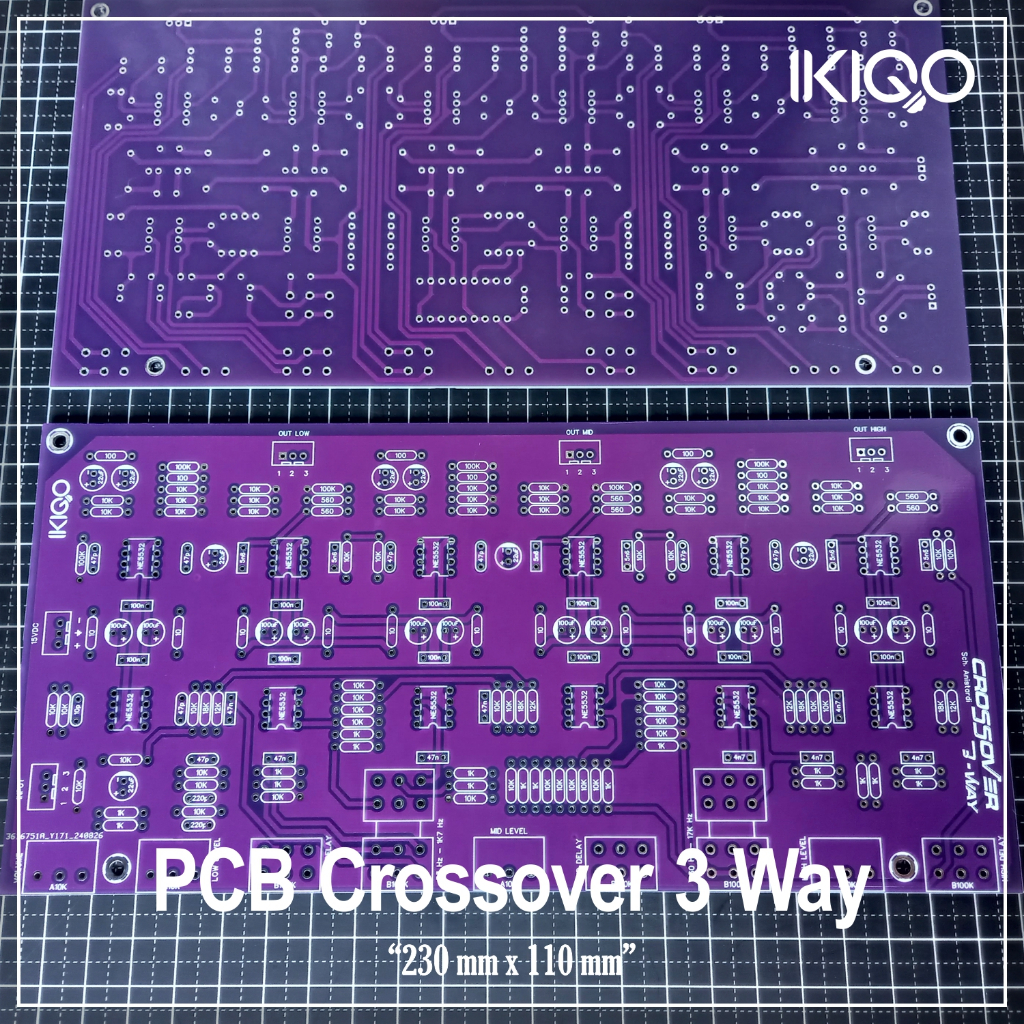 PCB Crossover 3 Way plus Delay Double Layer