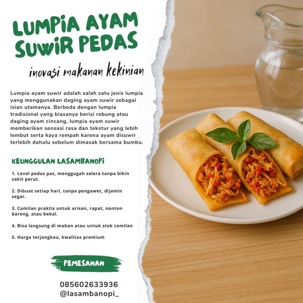 

lumipia ayam suwir pedas mba nopi