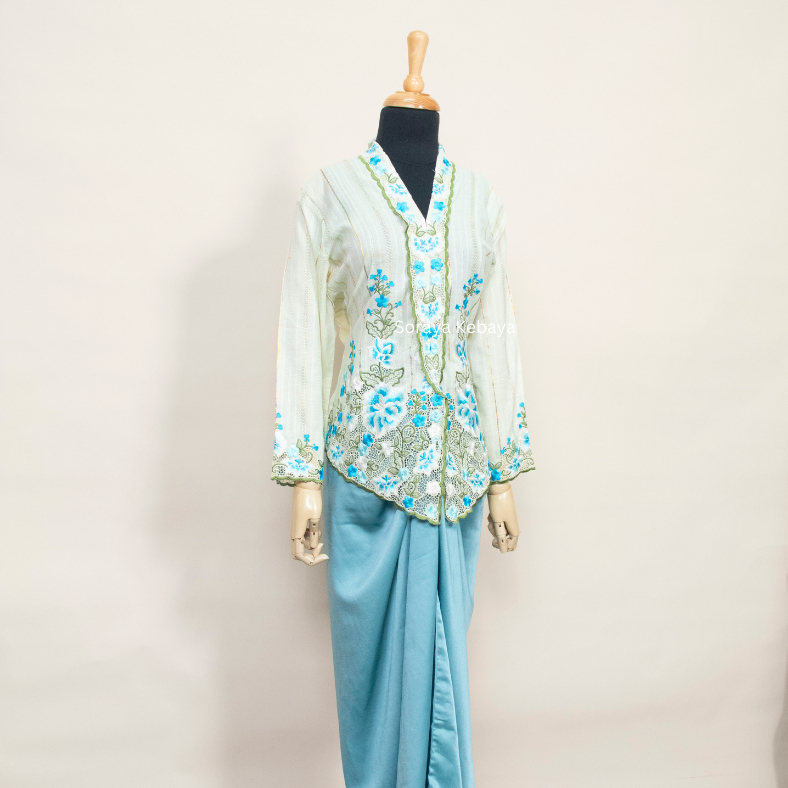 S KEBAYA SALUR BUNGA BESAR HIJAU MUDA