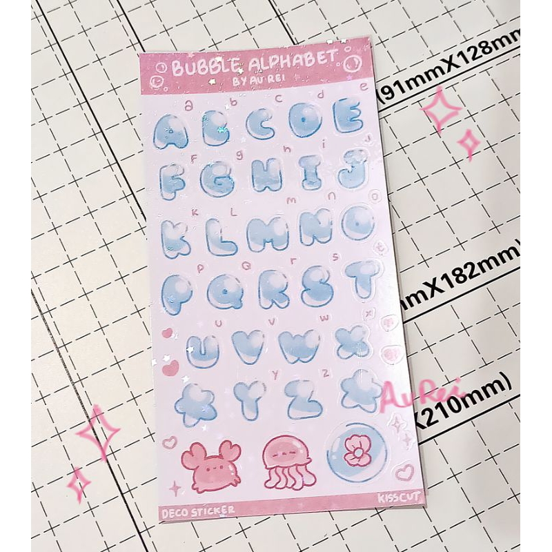 

Alphabet sticker | stiker Deco bubble alphabet | stiker laptop sheets by au rei