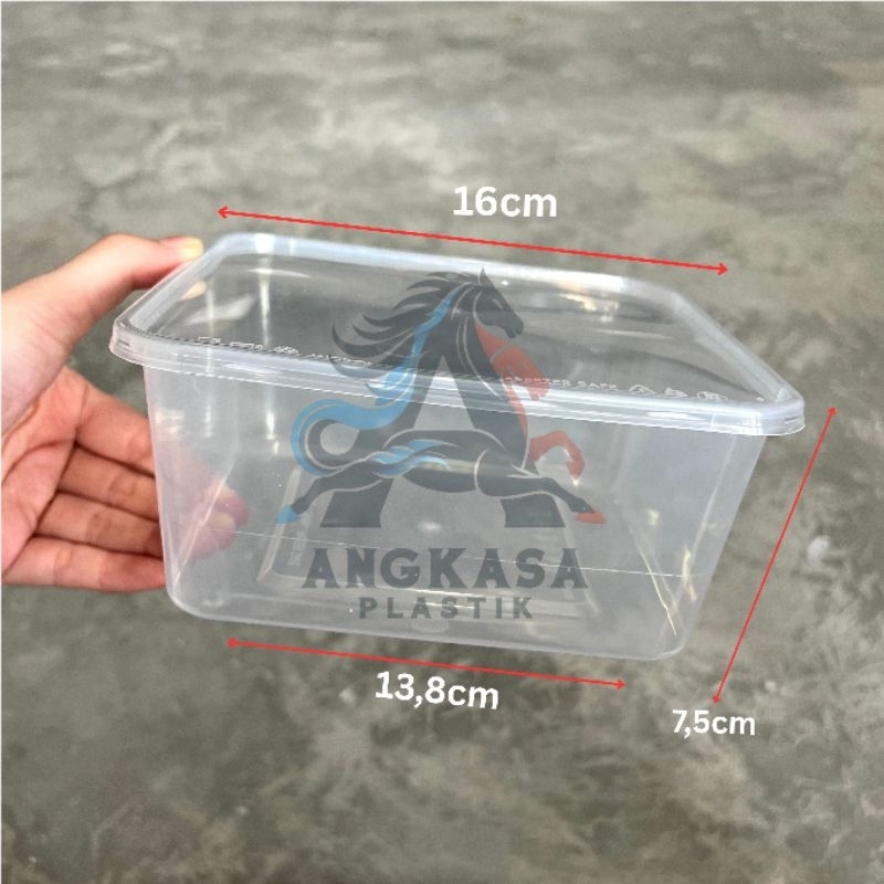 thinwall square 1500 ml victory / thinwall sq / wadah dengan tutup / kotak bening dengan tutup / kot