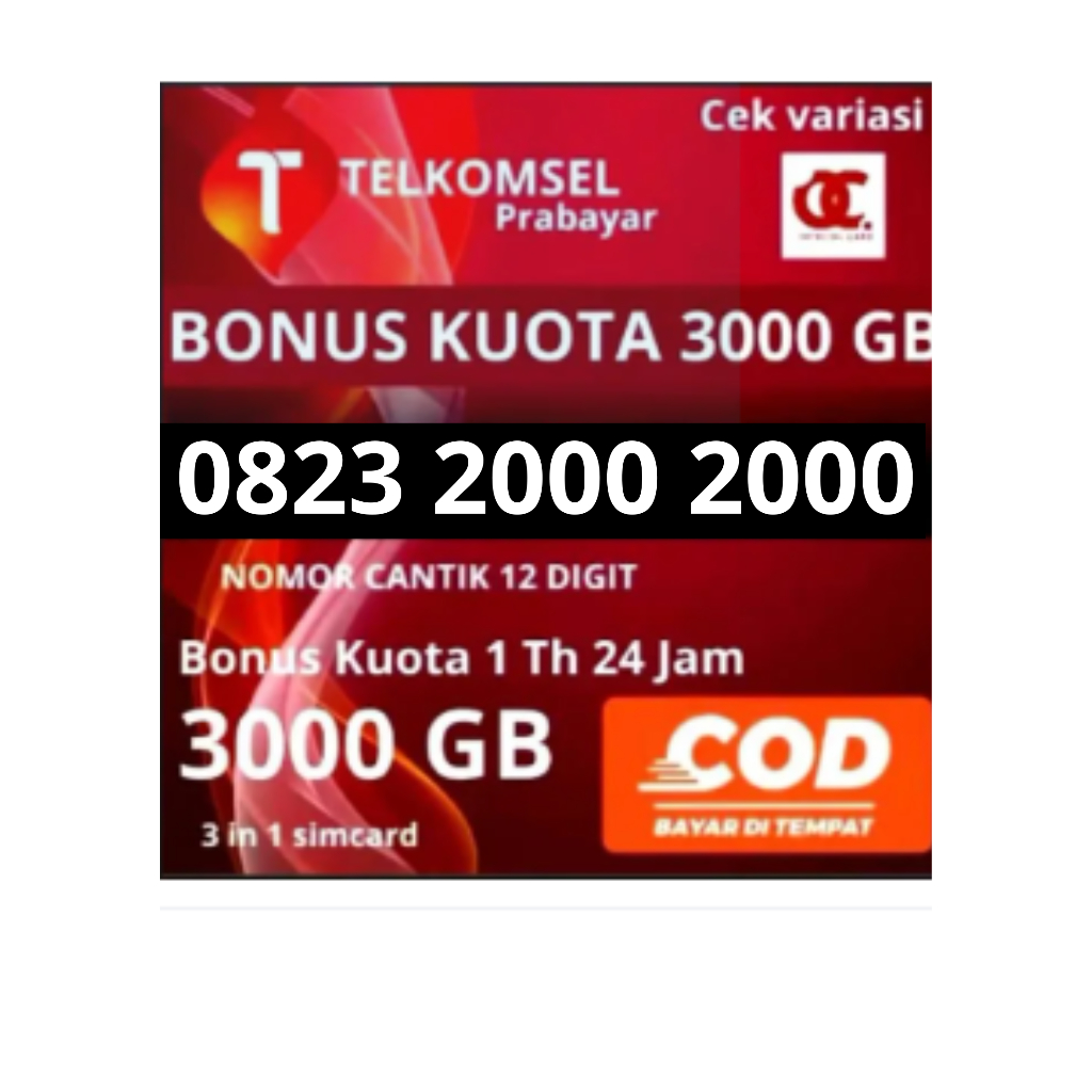 Spesial Promo Kartu Telkomsel Nomor Cantik + kuota 300 Gb Bisa Di Gunakan Seluruh Wilayah Indonesia 