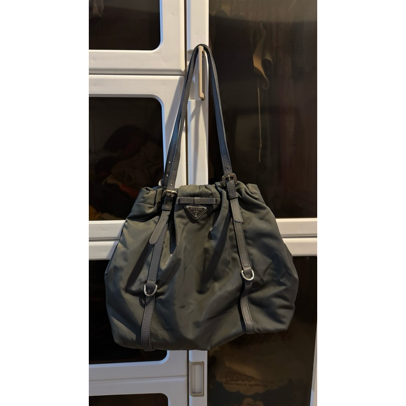 prada nylon totebag grey