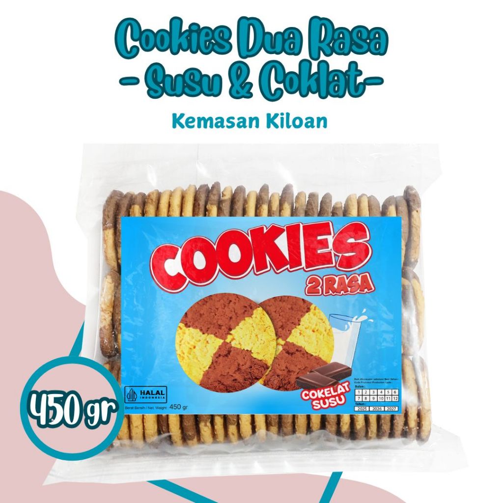 

COOKIES DUA RASA 450 Gr Biskuit Snack Kemasan Kiloan