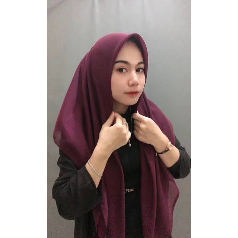 Best seller Hijab Burgundy Bella Square Polycotton 100x110cm Premium/Jilbab Instan Premium Khusus Wa