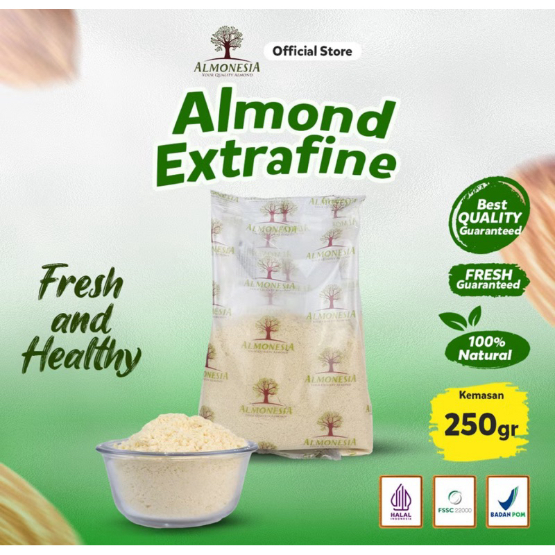 

ALMONESIA TEPUNG ALMOND - BLANCHED ALMOND FLOUR - 250GR
