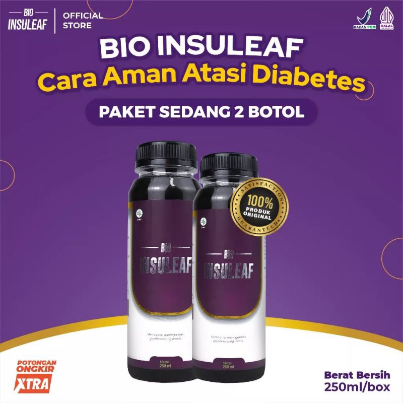 

Bio insuleaf suplemen herbal ampuh turunkan diabetes paket 2 botol