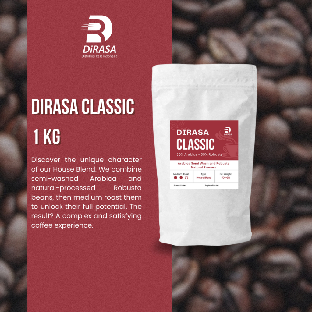 

DiRASA - Coffee Beans/Biji Kopi Classic Blend 1 KG Untuk Bisnis HORECA/Barista/Bartender/Mixologist