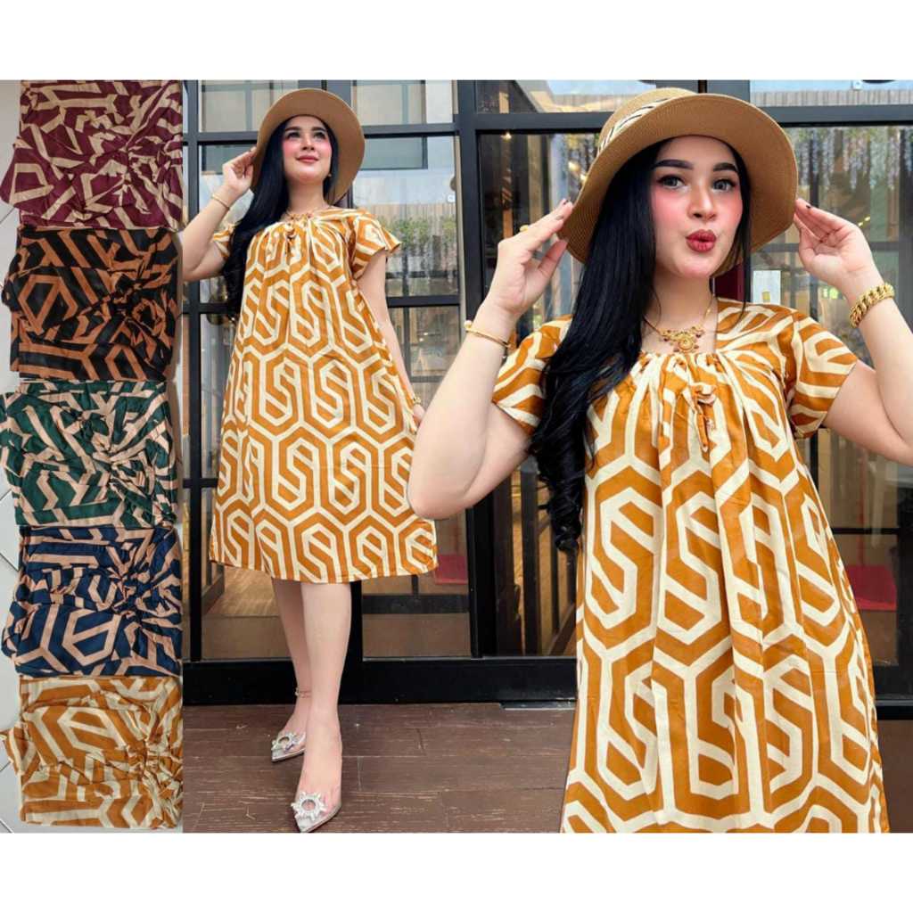 Bisa Pilih Warna Daster Yukensi Jumbo Kerut Dada Lengan Pendek Ld 110cm // Daster Bali // Bisa COD