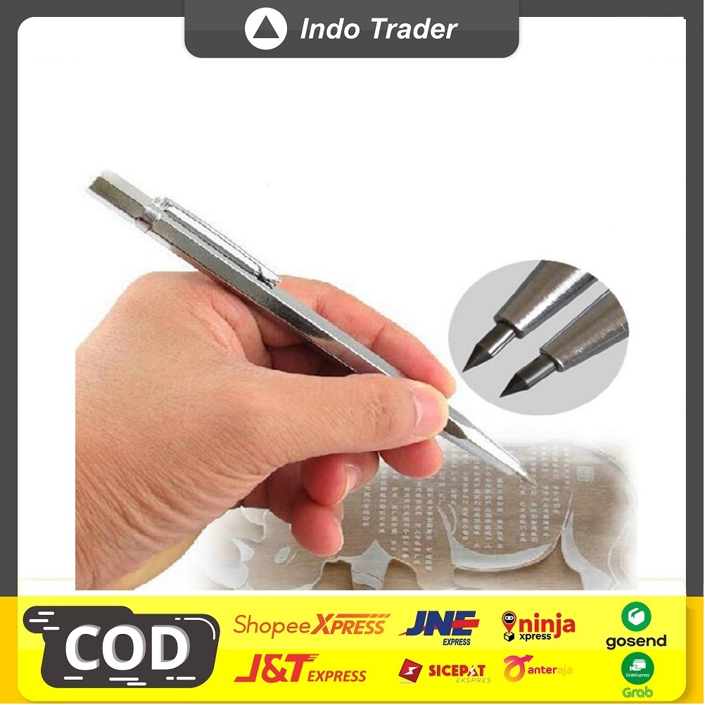 

Pena Ukir Metal Scriber Tungsten Carbide Tip - Silver