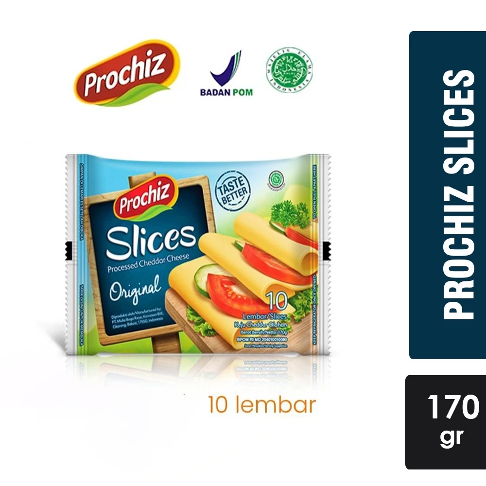 

Prochiz Keju Slice Cheddar Original 10s - Keju Lembaran Halal 170gr
