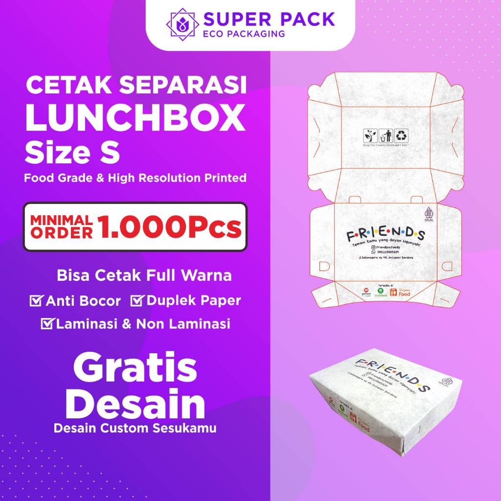 Snack Box Lunch Box Custom Full Color Bahan Duplek 310gsm Fried Chicken Ayam Goreng Makanan