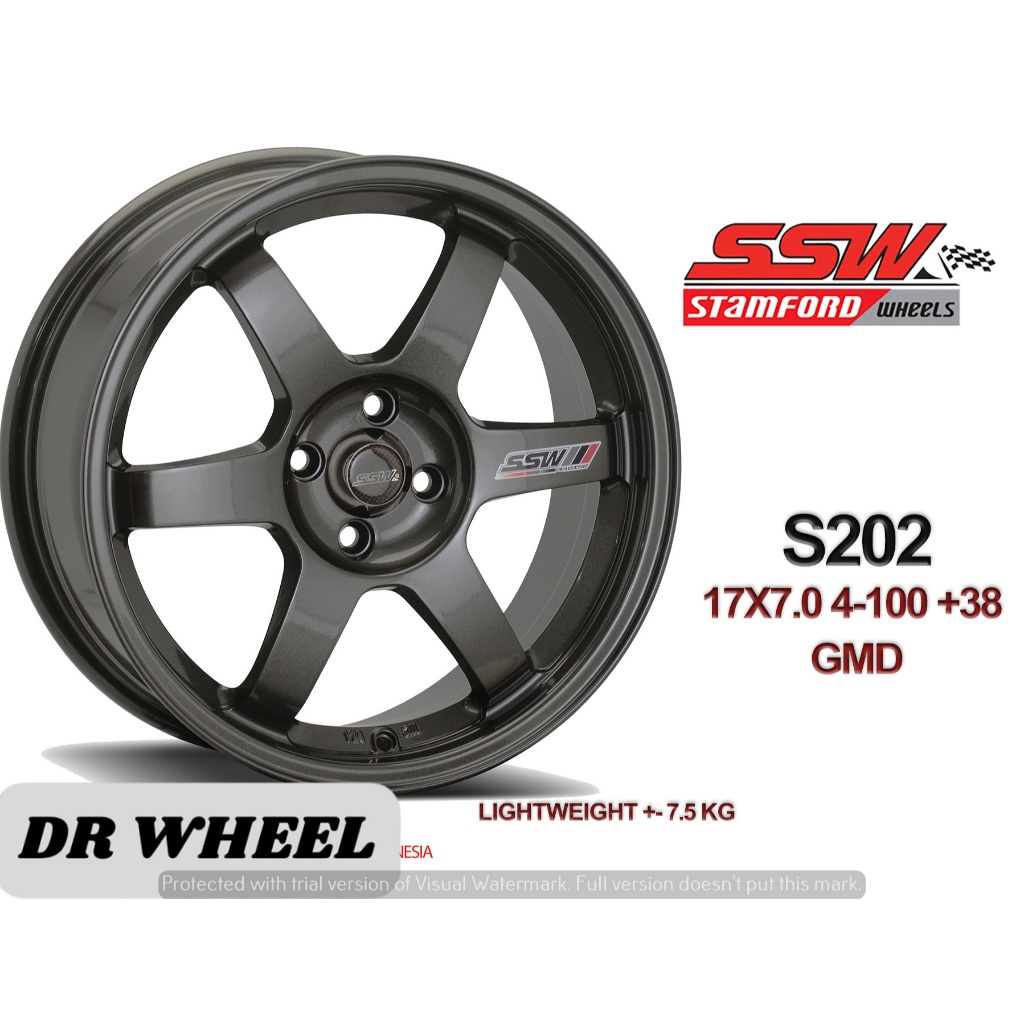 Velg mobil h4x100 warna grey dop ring 17 et38 rata body