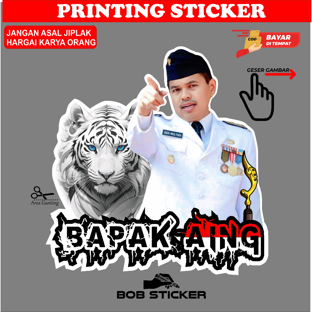 stiker print dedi mulyadi maung bodas / KDM / Bapa aing