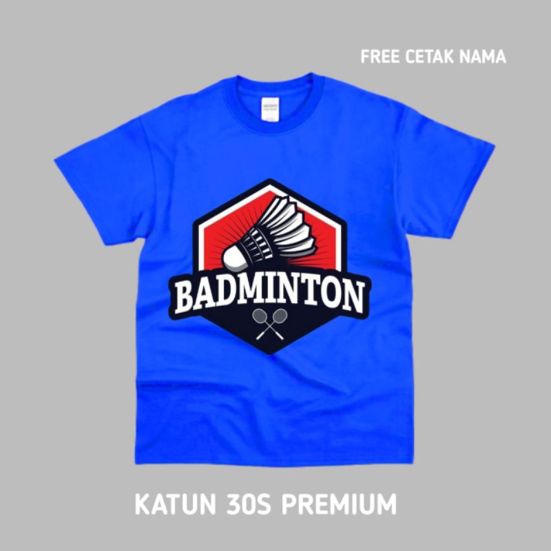 KAOS ANAK LOGO BADMINTON BAHANNPREMIUM FREE CETAK NAMA