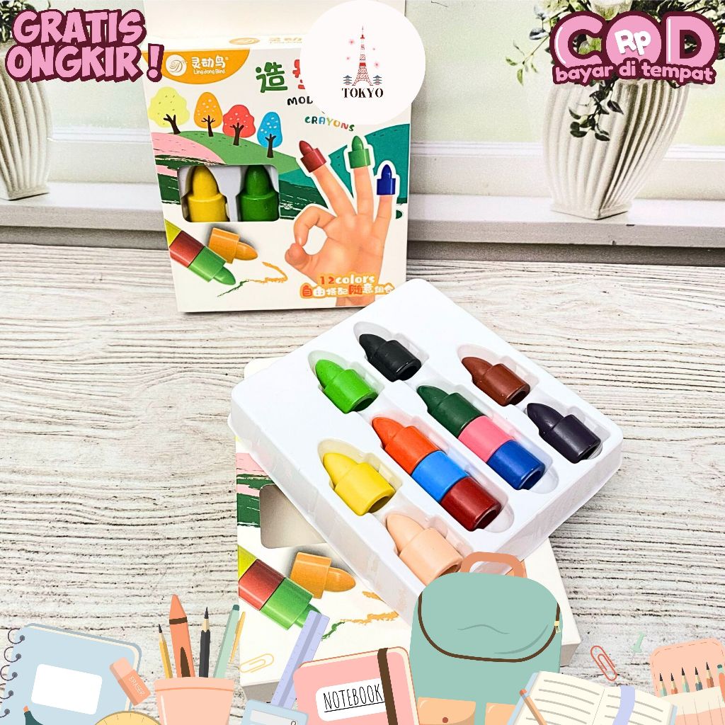 

Crayon Susun Jari Lingdong Bird Isi 12 Pcs Alat Tulis Stationery Krayon Alat Mewarnai
