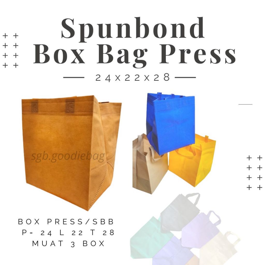 

Tas HBPA BOX untuk isi (Box 22x22 / Box 20x20 ) HARGA Pcs bahan 75gm / Goodie Bag