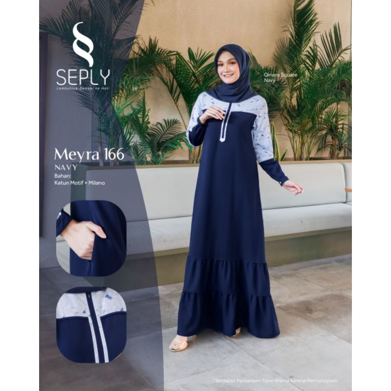 Seply Meyra 166 Navy | Gamis Harian | Gamis Daily