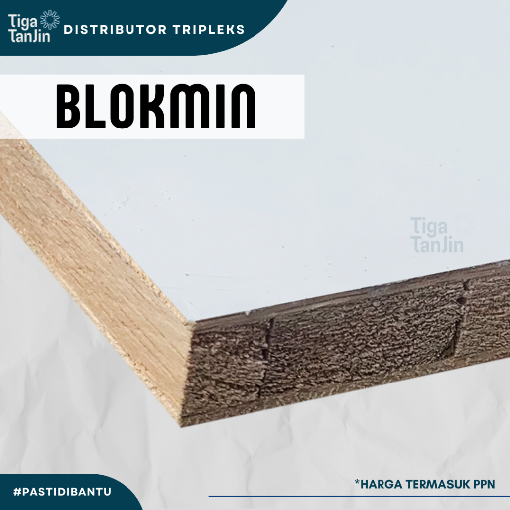 Triplek Blockboard Melamin TOS Triplek Furniture Blokmin Murah Multiplek Melamin Putih