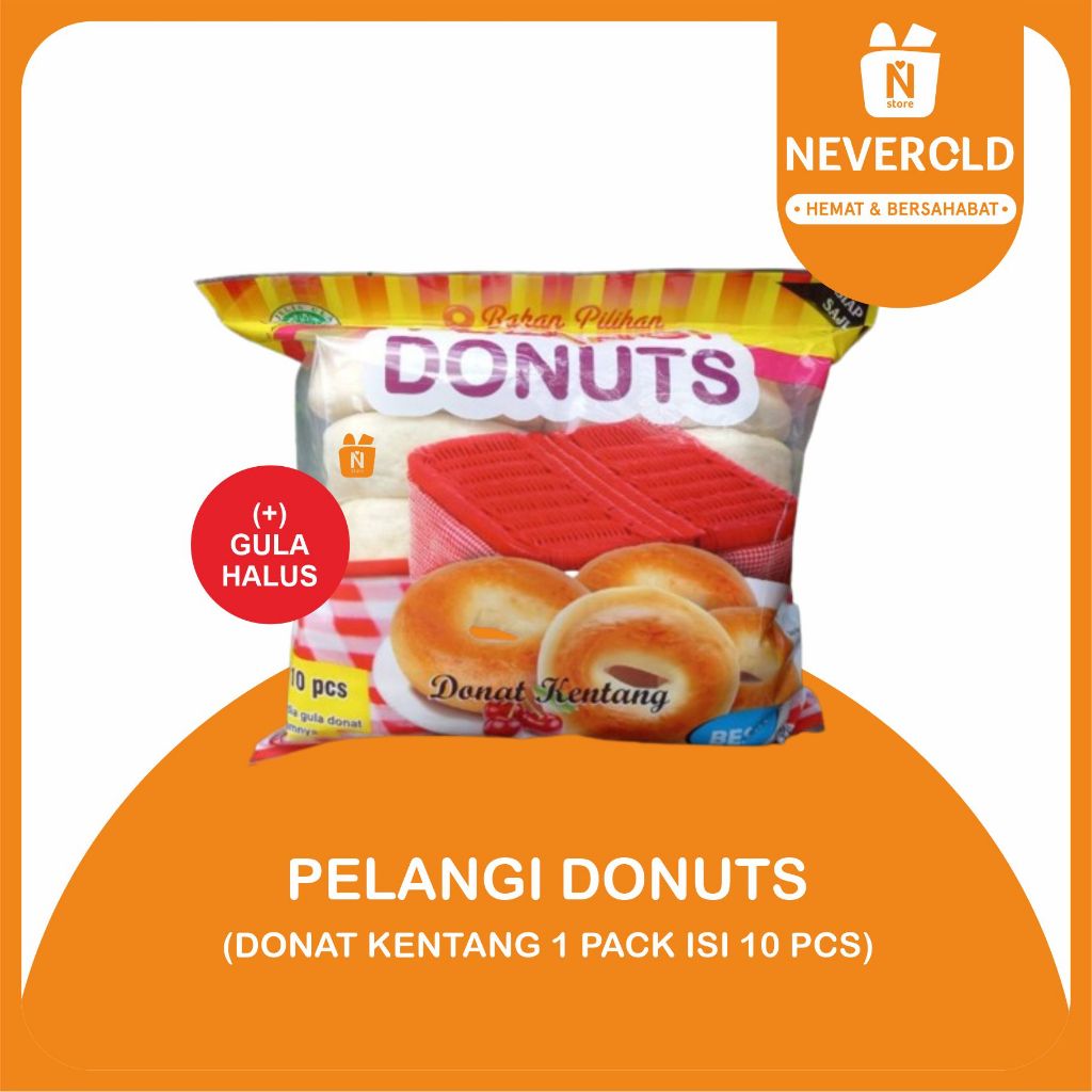 

PELANGI DONUTS KENTANG 1 PACK ISI 10 PCS