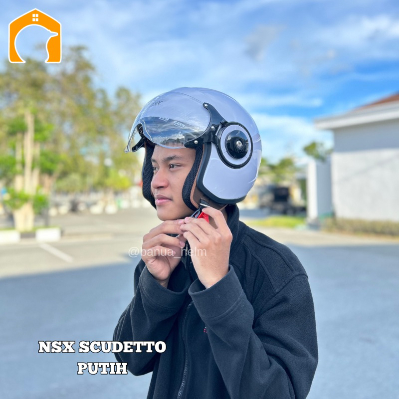 HELM NSX SCUDETO SNI DEWASA RETRO PRIA WANITA