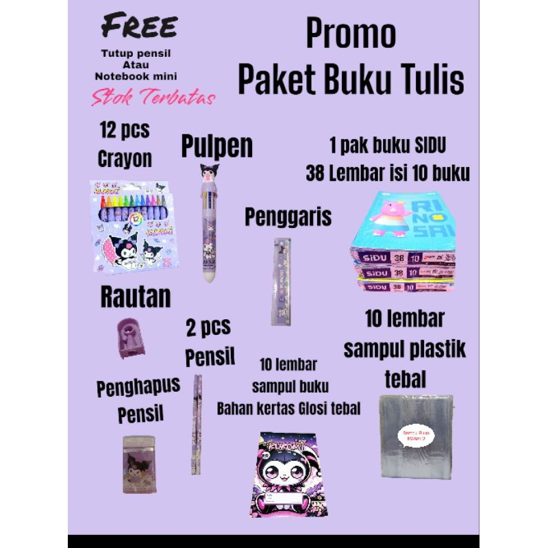 

Paket Buku Tulis SIDU KUROMI Lengkap Karakter Viral Kuromi Terlaris