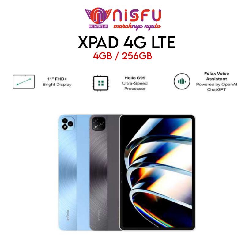 INFINIX XPAD 4G LTE 8GB* / 256GB | 11" FHD | HELIO G99 | FOLAX VOICE ASISTEN | BERGARANSI RESMI