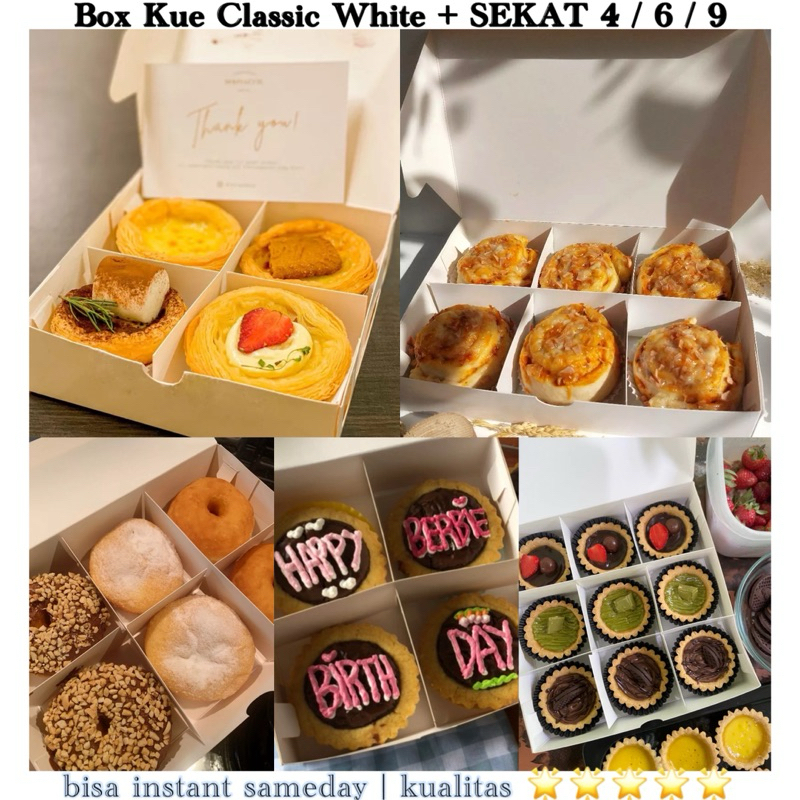 Kotak Kue Sekat 4 / 6 / 9 Kotak Kue Donat / Egg Tart / Pie / Mochi / Pastry Box Kue Sekat